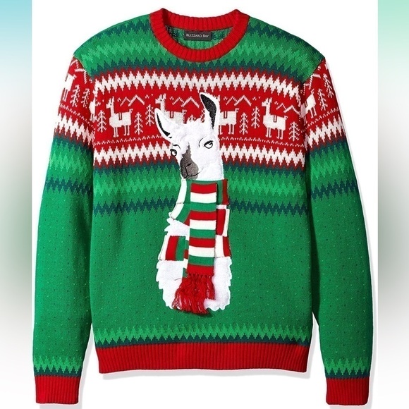 MEN'S Ugly Christmas Sweater Llama - Picture 1 of 2